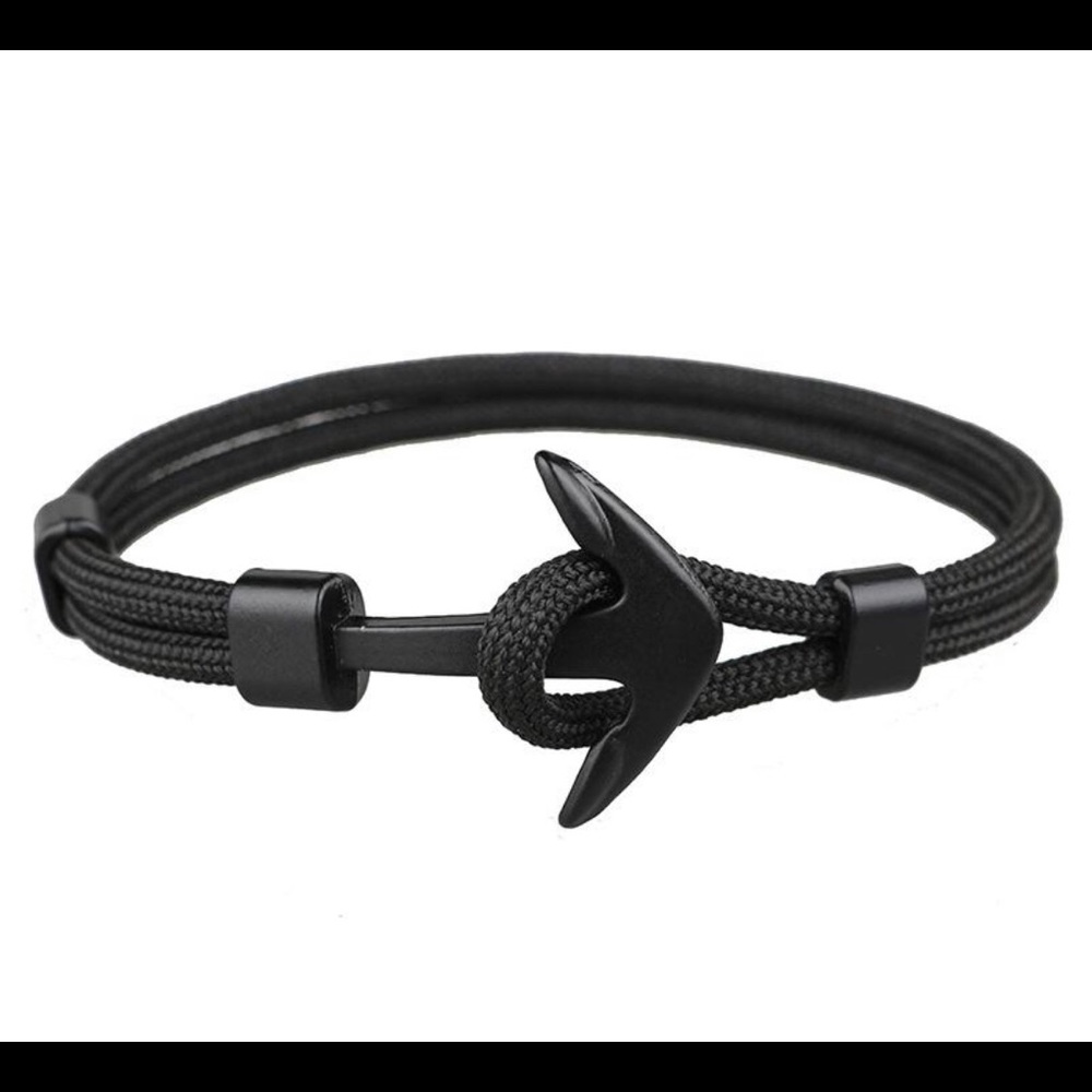 Paracord Anchor Bracelet “Dark Skies” Black NWOT